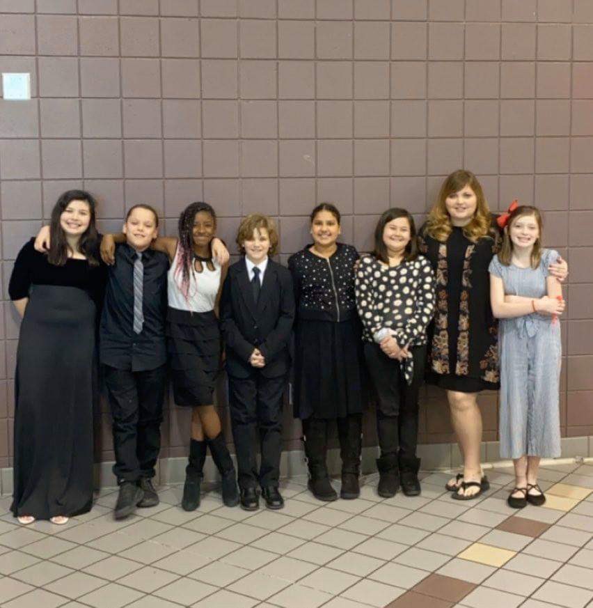 Oakdale 5th grade students and Ms. Bergstrom at KMEA Honor Choir in Junction City!