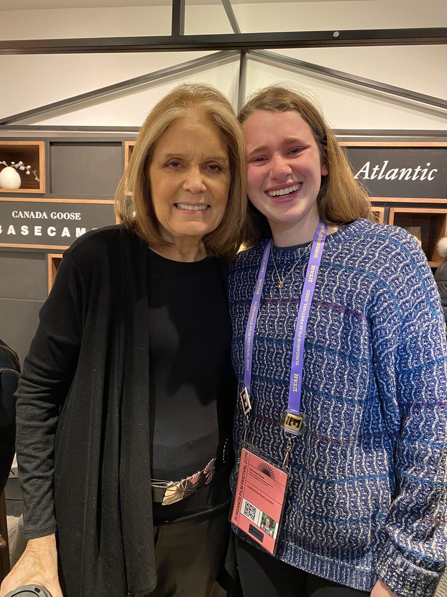 kdalrymple_'s tweet photo. Still in awe that I had a chance to meet my hero, @GloriaSteinem. I can’t thank her enough for the work she’s done for this next generation of feminists, and for dealing with my starstruck crying. @thegloriasmovie is a must-see about a fearless woman #Sundance2020 https://t.co/3nBXG7pG0S