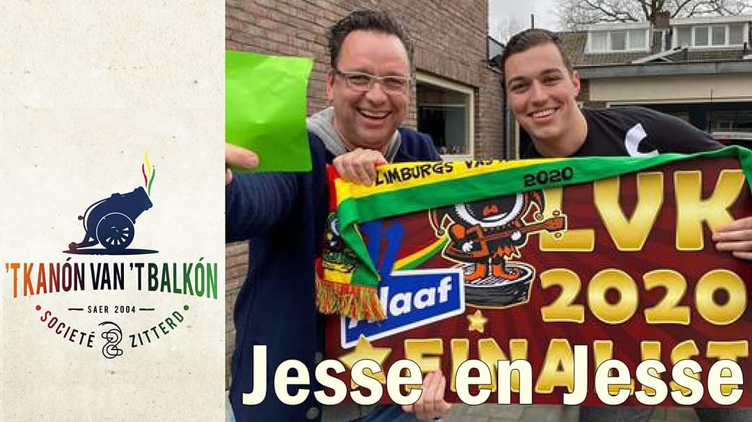 Geweldig... JESSE en JESSE - Vandaag bekend gemaak: ze zeen LVK FINALIS 2020 en ze sjtaon veur uch op 't Kanón oppe Mert in Zitterd. #LVK2020finalis mit "Wo is de VAR". In 2019 waare ze auch al Finalis op 't LVK mit 't topnummer "Laot ós mer sjuve". #veerzeenzitterd #vastelaovend