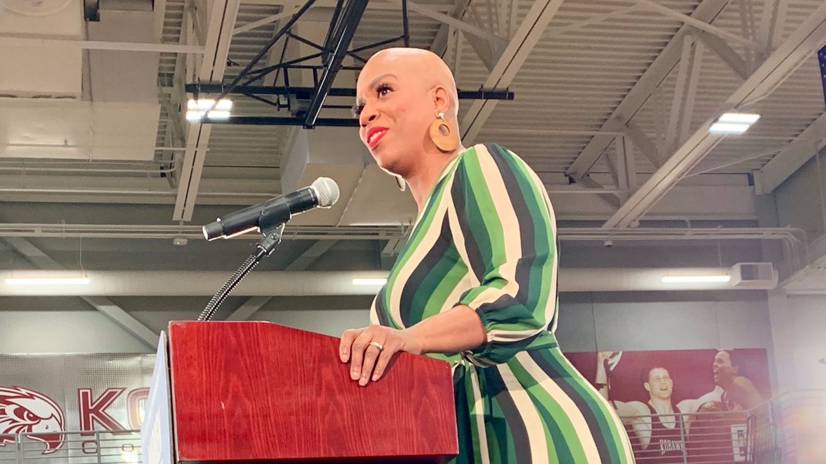 Ayanna Pressley at the Cedar Rapids rally.