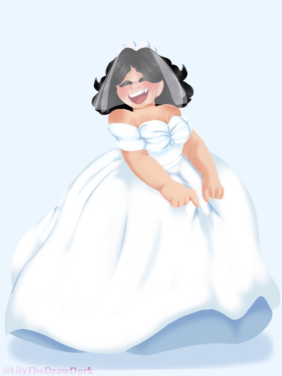 LilyTheDrawDork's tweet photo. TD in a wedding dress https://t.co/7mEykEXTAR