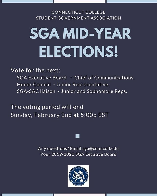 ConnCollSGA's tweet photo. Camels, only 26 more hours left in the voting period for the SGA Mid-Year Elections !! 🐪 Vote on ConnQuest for your class representatives! Link is in our bio. https://t.co/nbOEZn133Z