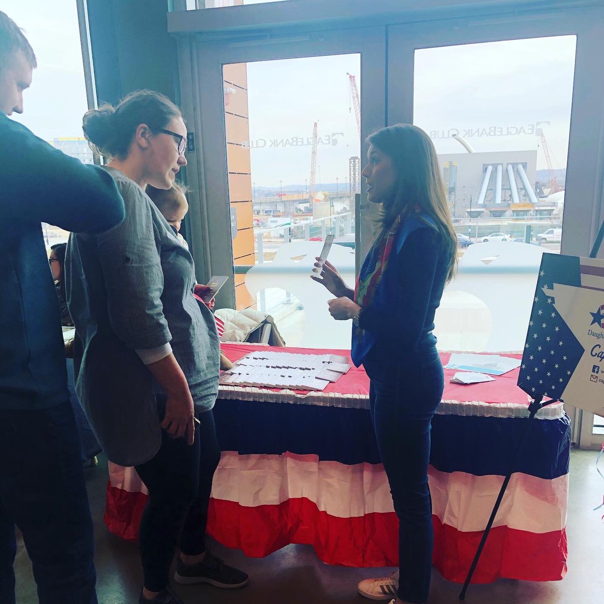 DARCapitol's tweet photo. We had a great time at @JLWDC’s Readers2Leaders Festival at @AudiField today. In support of NSDAR’s mission to support the promotion of the Constitution and literacy education, Capitol Daughters handed out pocket Constitutions and Preamble bookmarks to all attendees. https://t.co/C8fqm4STGk