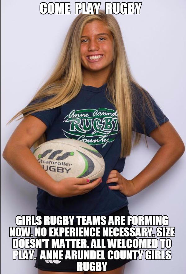 @spxc_coach  @SevernAthletics @BHSAACPS @BroadneckPatch @panthersofahs @AACountyPatch @GlenBurniePatch @CroftonPatch  @AACapitalSports @eyeonannapolis @AACapitalSports 
Anne Arundel County Girls Rugby is now taking on players . Learn to play Rugby and make amazing friendships.