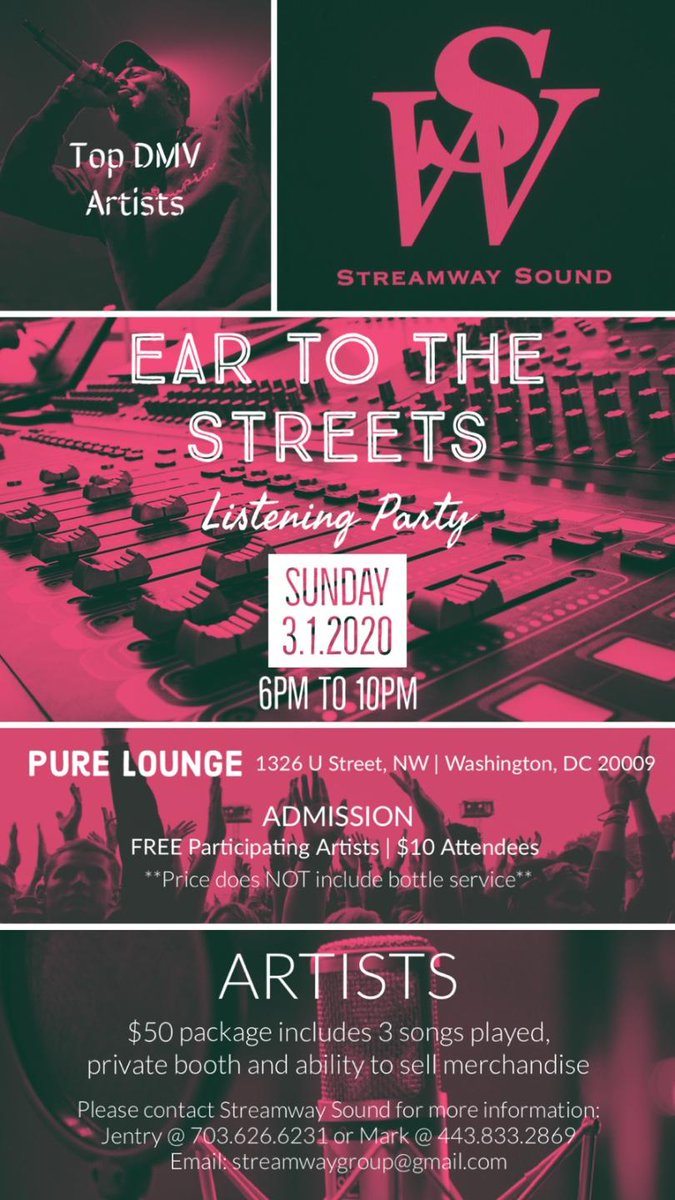 streamwaygroup's tweet photo. DMV artists, come be heard! https://t.co/1040JhHhgj