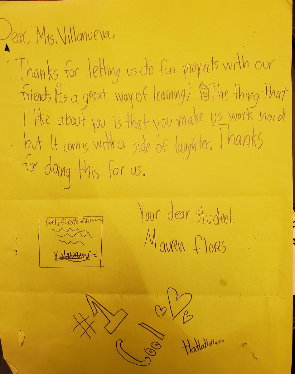 MsVillanuevaB's tweet photo. @teacher2teacher Sometimes we need to hear it from those we serve to stay true to what makes learning meaningful. https://t.co/C3NWPYKWDC