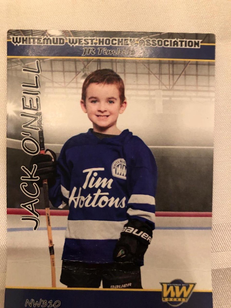 jacqui_oneill's tweet photo. “Dad, I am the most electrifying man playing senior timbits right now.”

 - my just-turned 7-year-old nephew, Jack, leaving the parking lot tonight after scoring 7 goals in his game. 

You heard it here first, people! 
#keepingithumble 
#Oilers https://t.co/9n5eHM98O5