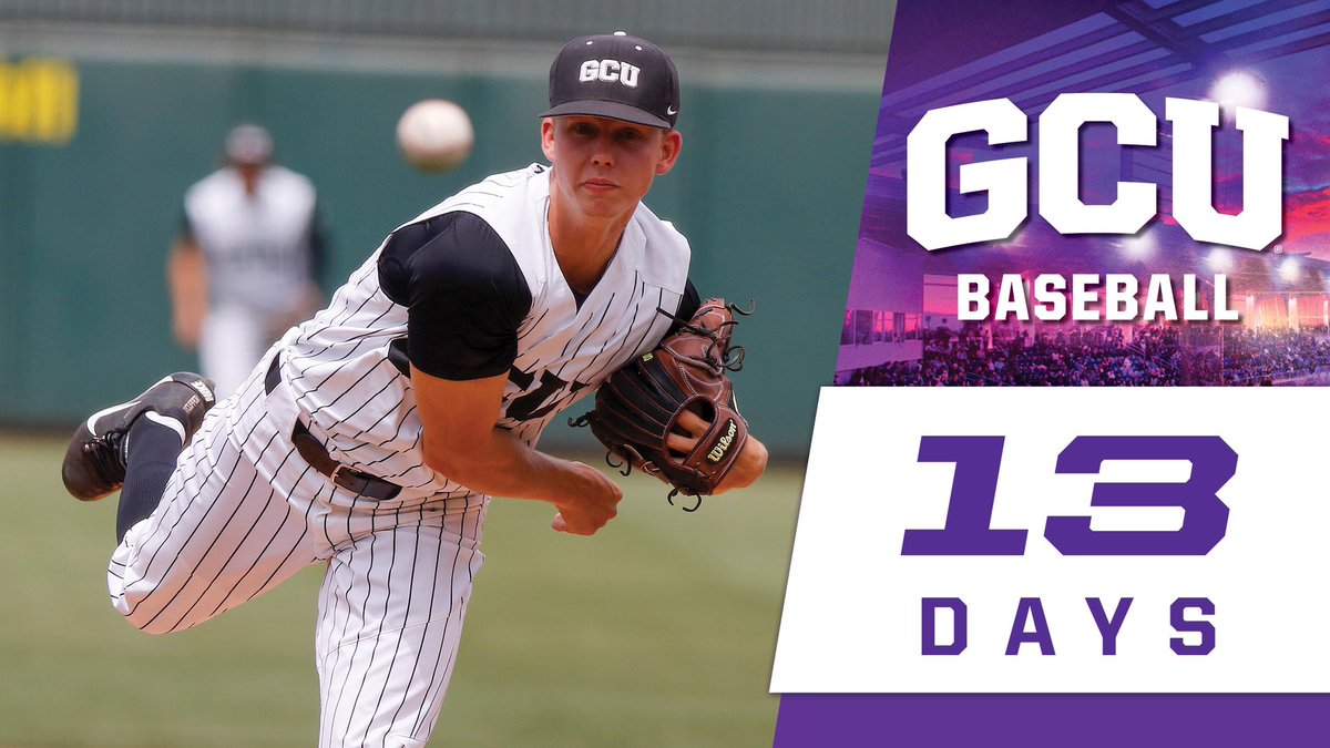 GCU_Baseball's tweet photo. 1οΈβ£3οΈβ£ days until first pitch, featuring the reigning WAC Freshman of the Year. #LopesCountdown https://t.co/v52sTohtxW