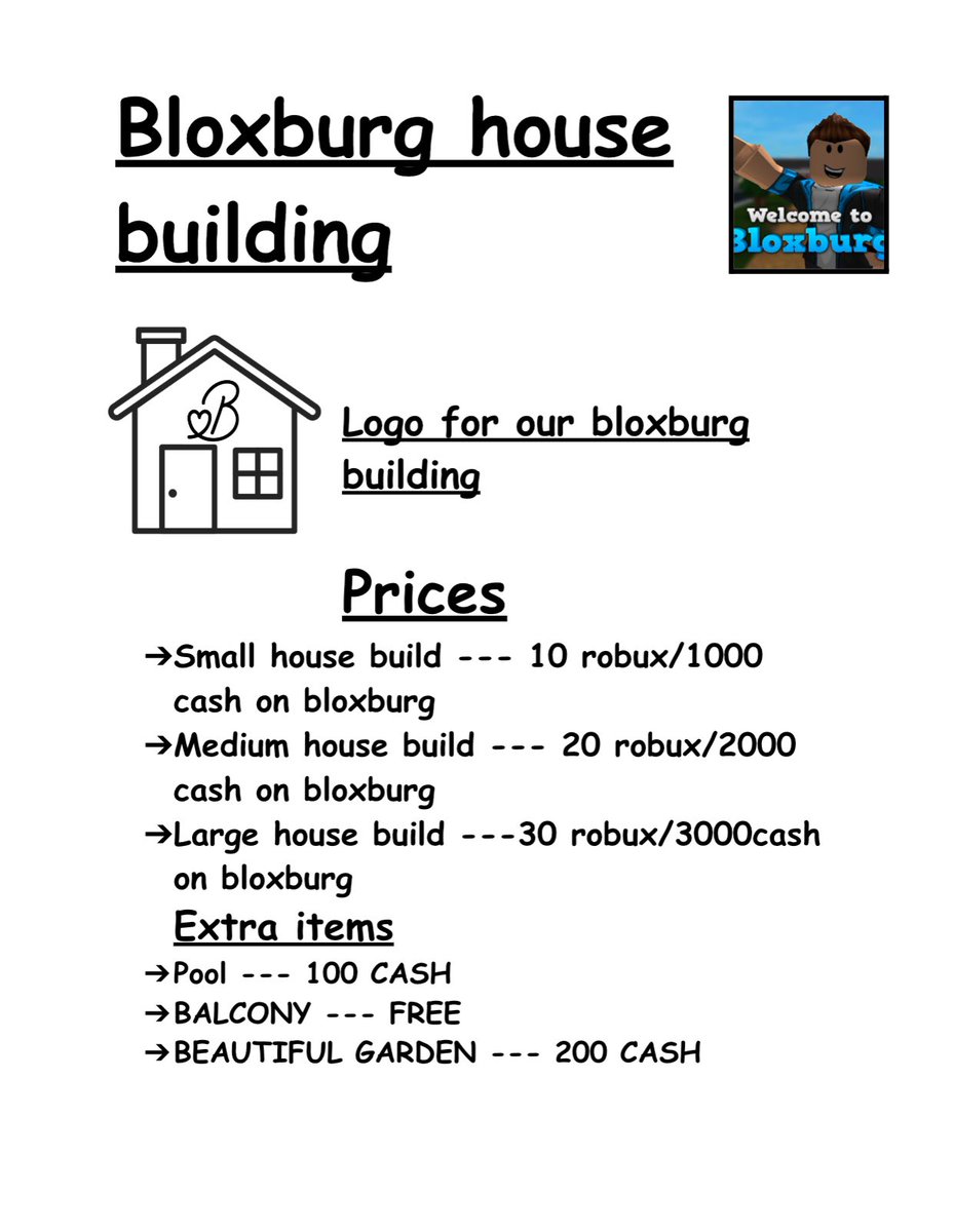 Bloxburg Robux Prices