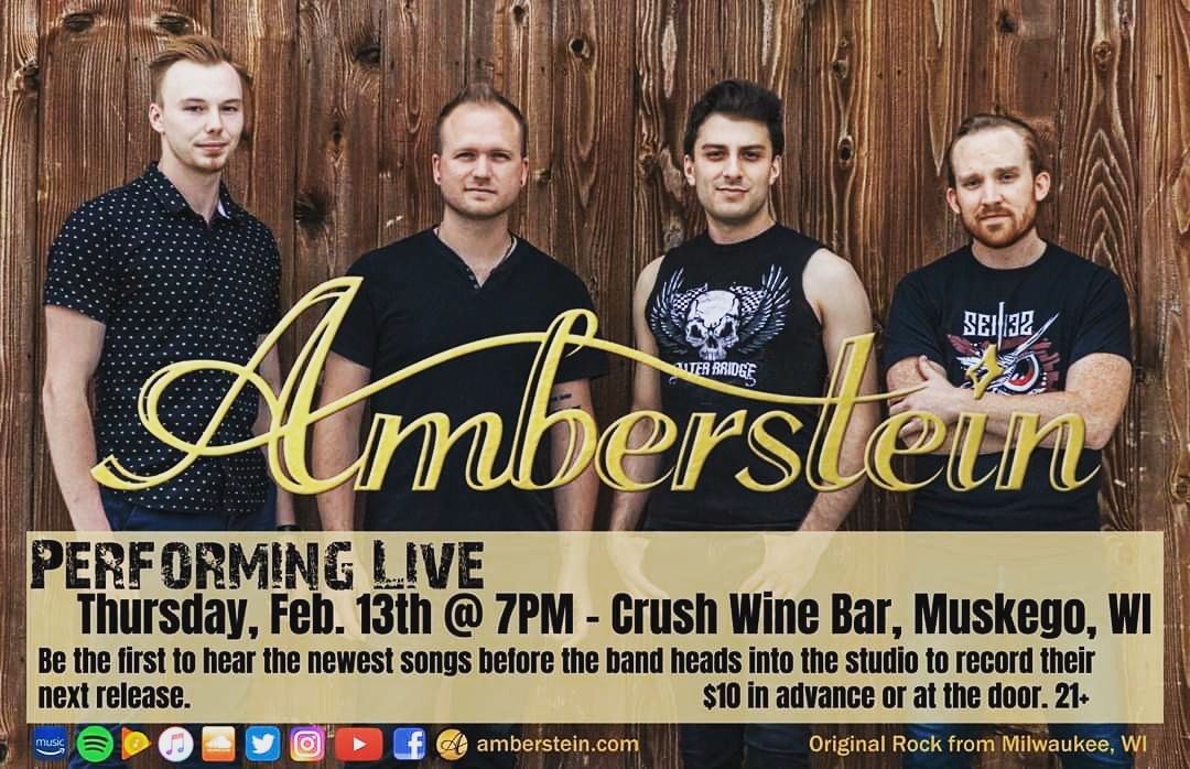 AmbersteinBand's tweet photo. We can't wait to share with you what we've been writing. Come out and catch up with us. Feb 13, Muskego, WI. #livemusic #milwaukeemusic https://t.co/XlvUbdcRPE