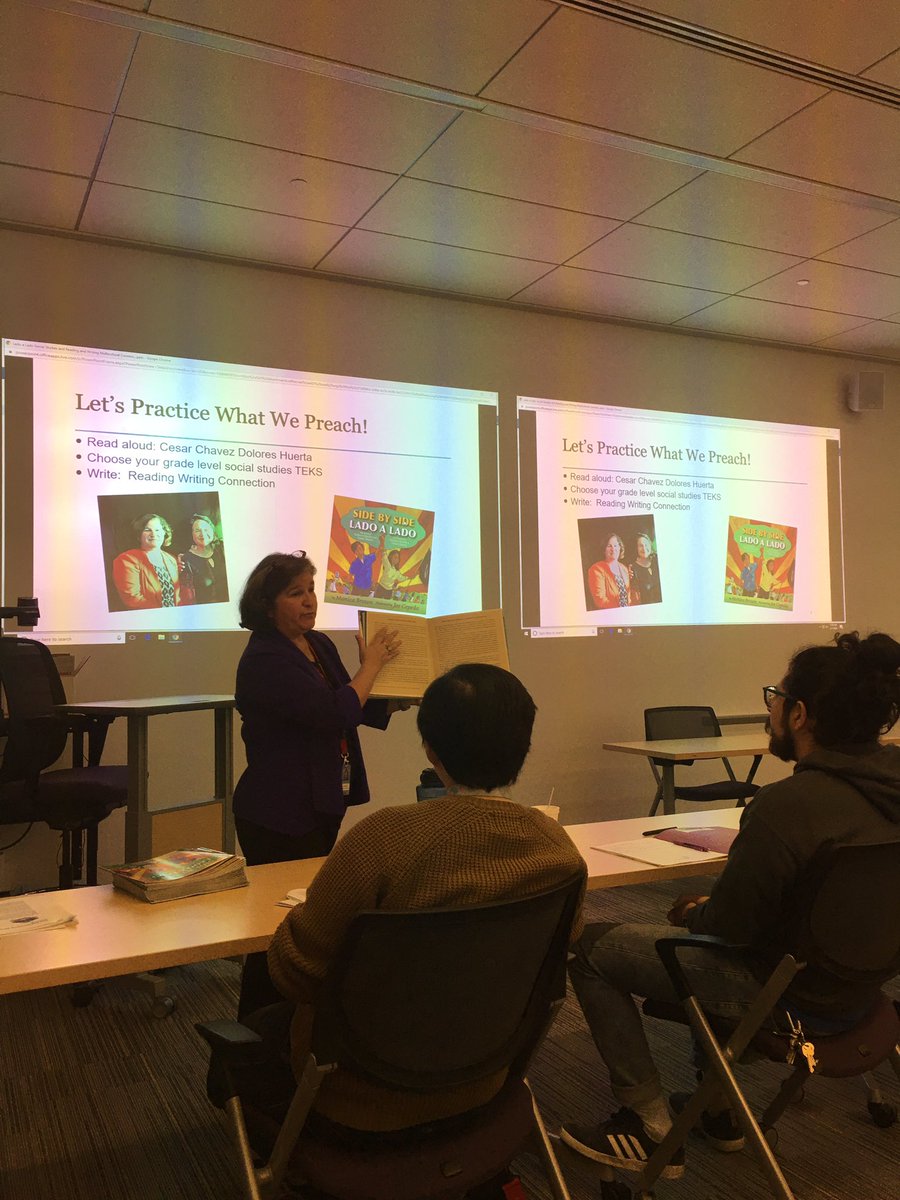 boricua4morena's tweet photo. Listening to Ana Coca, Learning about Reading and Writing connections using books that speak to your kids #voice #nosinglestory #fwisdmei @FWISDCurriculum @FWISDEquity https://t.co/NdEn3Bs0qy