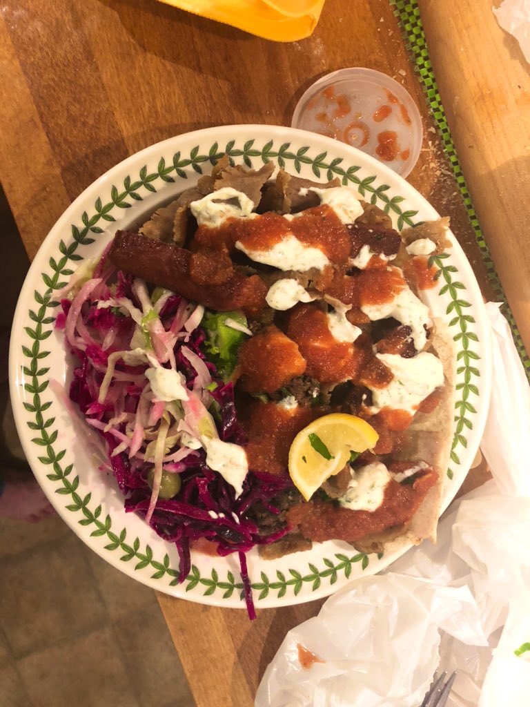 ThingsWeEat_'s tweet photo. Simply Unbelievable! 

Döner, Kofte and Pasturma Sausage. Chilli Sauce and tzatziki.

Gourmet Kebab Kitchen in Caxton we salute you. These Guys really know what to do when it come to kebabs.

Straight up 10/10 

#kebab #food #takeaway #dinner #foodreview https://t.co/MLTwRDOhlR