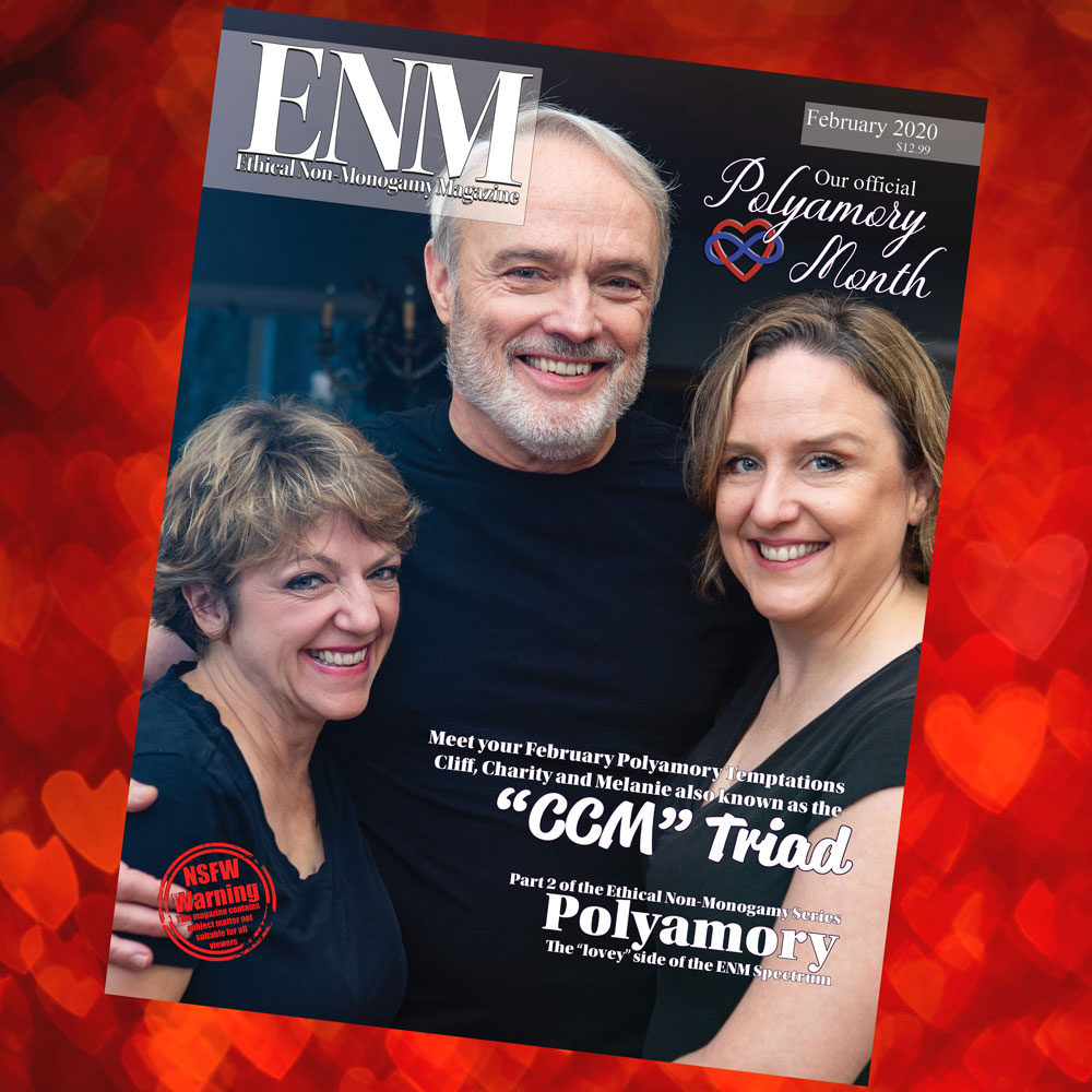enm_magazine's tweet photo. Check out our February issue, our annual homage to all things Polyamory! Featuring Portland Triad Cliff, Charity and Melanie! 
Details at: https://t.co/BLJuHO6H2g 
#ethicalnonmonogamy #swingers #polyamorous #kink #bdsm #glamour #magazine #ENM #CNM #triad #quad #relationship https://t.co/KNuJdUGVdc