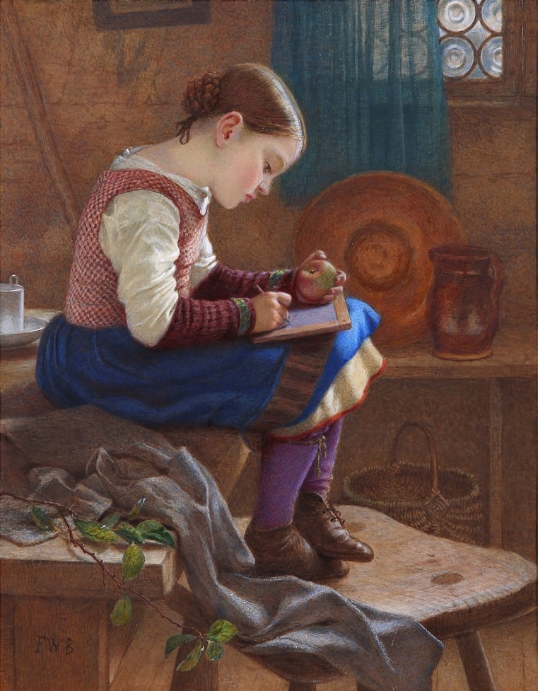 Sir Frederic William Burton,  1816 – 1900, Irish painter, The Little Scholar