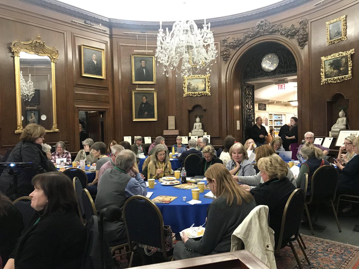 WhitstableCat's tweet image. Really enjoyed giving the all day seminar on tracing 17th Century ancestors for ⁦@AncestorExperts⁩ at the remarkable #genealogy library of the #NEHGS  in Boston. 7 story building and a lecture room with a chandelier. Great day