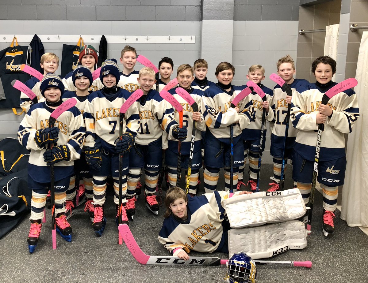 The boys are going all pink today vs <a href="/SQAWHornets/">EDINA Squirt A WHITE</a> in honor of one of our own PL Squirt A Moms who had her final radiation treatment this week and rang the bell at Mayo!  Win, lose or draw today is a great day!  #TeamSteph