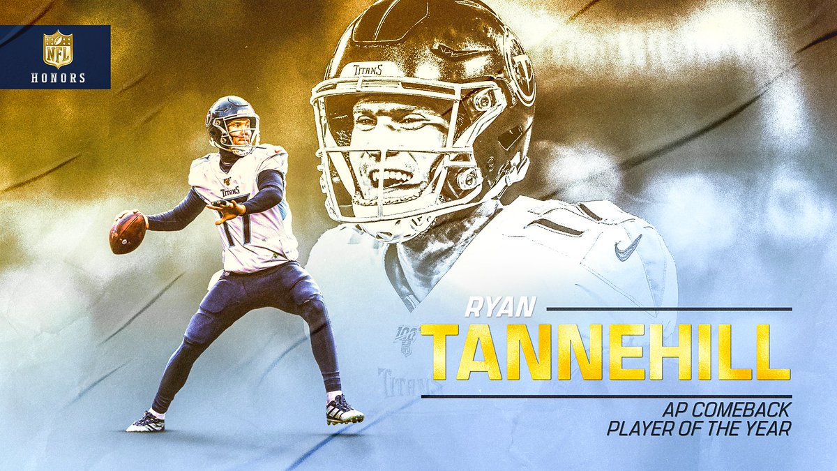 Ryan Tannehill named 2019 <a href="/NFL/">NFL</a> Comeback Player of the Year 🏆

📺: #NFLHonors | 7pm CT on FOX
📰: bit.ly/2OjmUT2