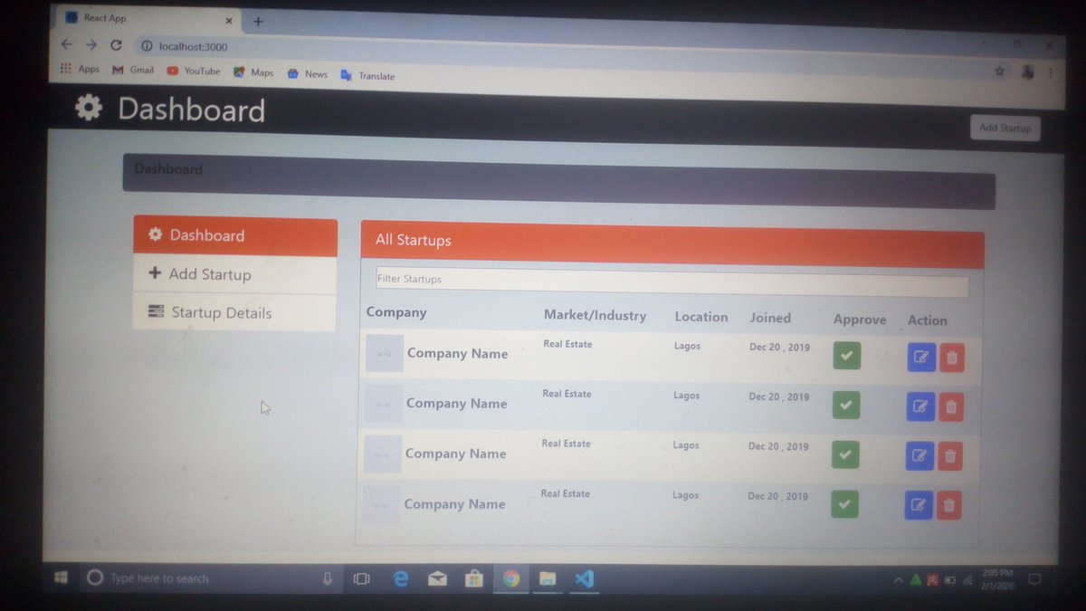 mcbryan1z's tweet photo. #100DaysOfCode  #CodetrainChallenge @codetraingh 
Day3⃣.. We had build this static dashboard in React in school today

#theRoadIsClear 😉 https://t.co/vUlxvvCYw6