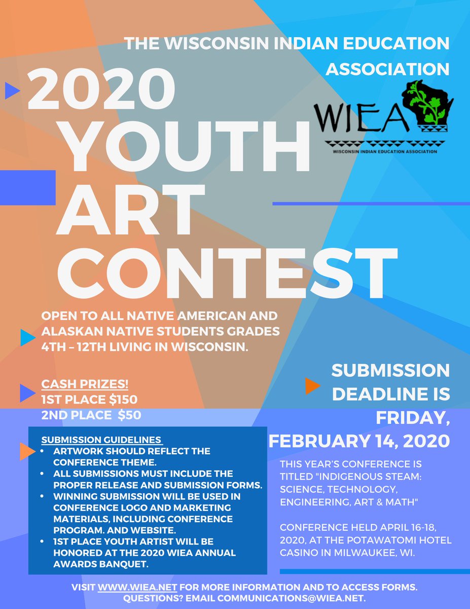 Youth Art Contest! Deadline Feb. 14. Visit the Youth Art Contest page on our website wiea.net/youth-art-cont… or follow the links to the rules bit.ly/WIEA-ArtContes… and submission form bit.ly/ArtContestSubm….