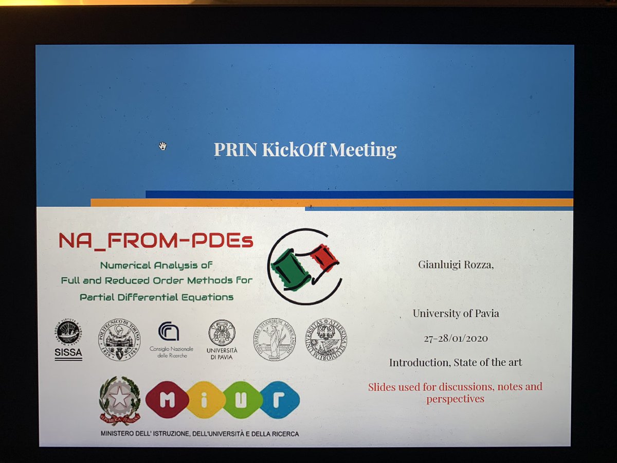 gianluigi_rozza's tweet photo. #prin #meeting #nafrompdes @unipv    #aulabeltrami #dipartimento #casorati con @PoliTOnews @LaStatale @UniTrento @unibs_official @Sissaschool @MiurSocial @StampaCnr #imati @rozzagroup @mhpc_sissa_ictp #ricercaitaliana #matematica @ITHACA_ROM @RBniCS #uq #rom #ahofem #ufsi https://t.co/kWCElxe05u