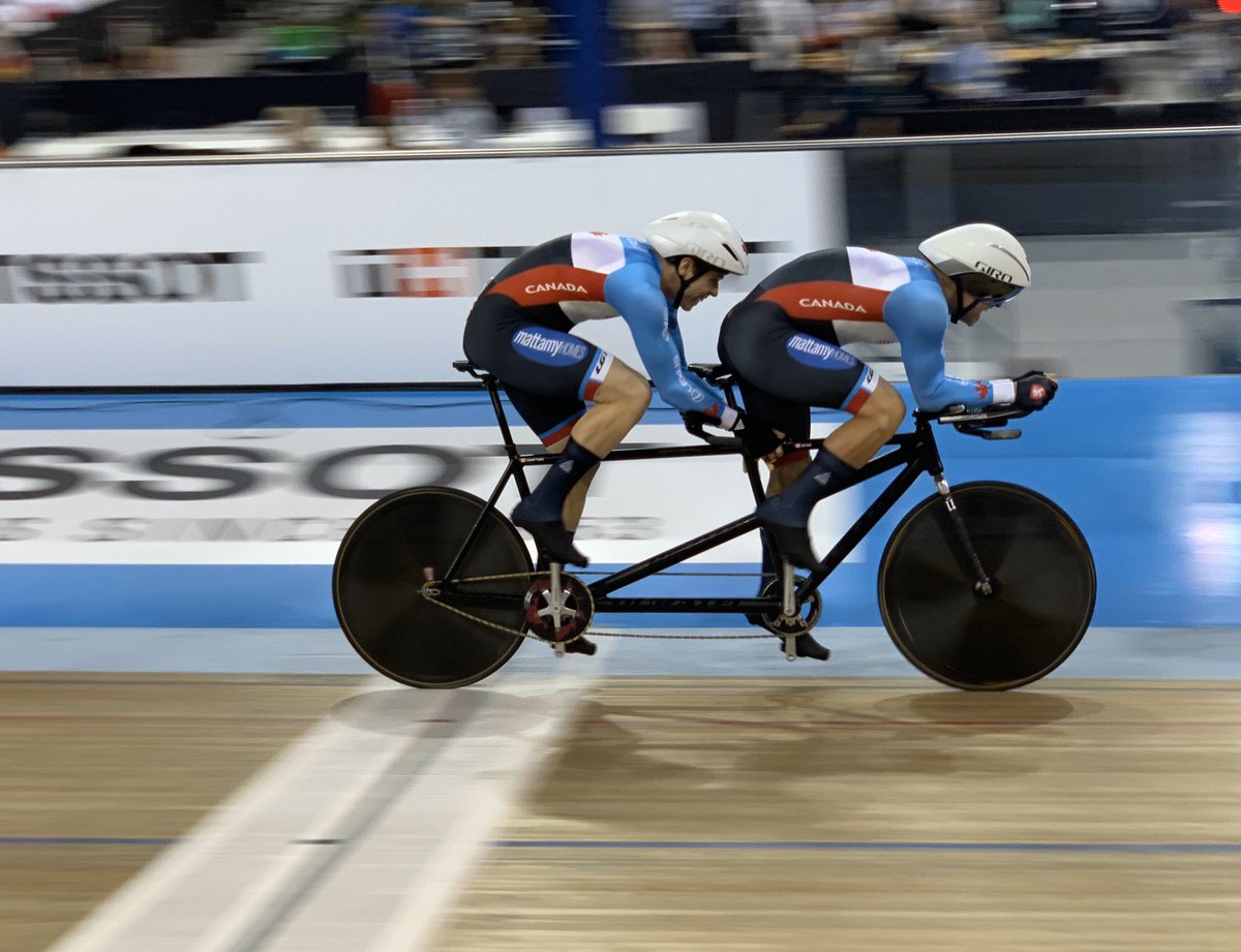 JulieLowellCAN's tweet photo. LOWELL &amp; ED JUST BEAT THE CANADIAN RECORD FOR THE KILO WITH A TIME 1:04.722!!!! 
This whole Para Track World Championships thing is kinda fun. 😉
@CyclingCanada @CDNParalympics #GOCANADA 🇨🇦 https://t.co/alWlW8om4O
