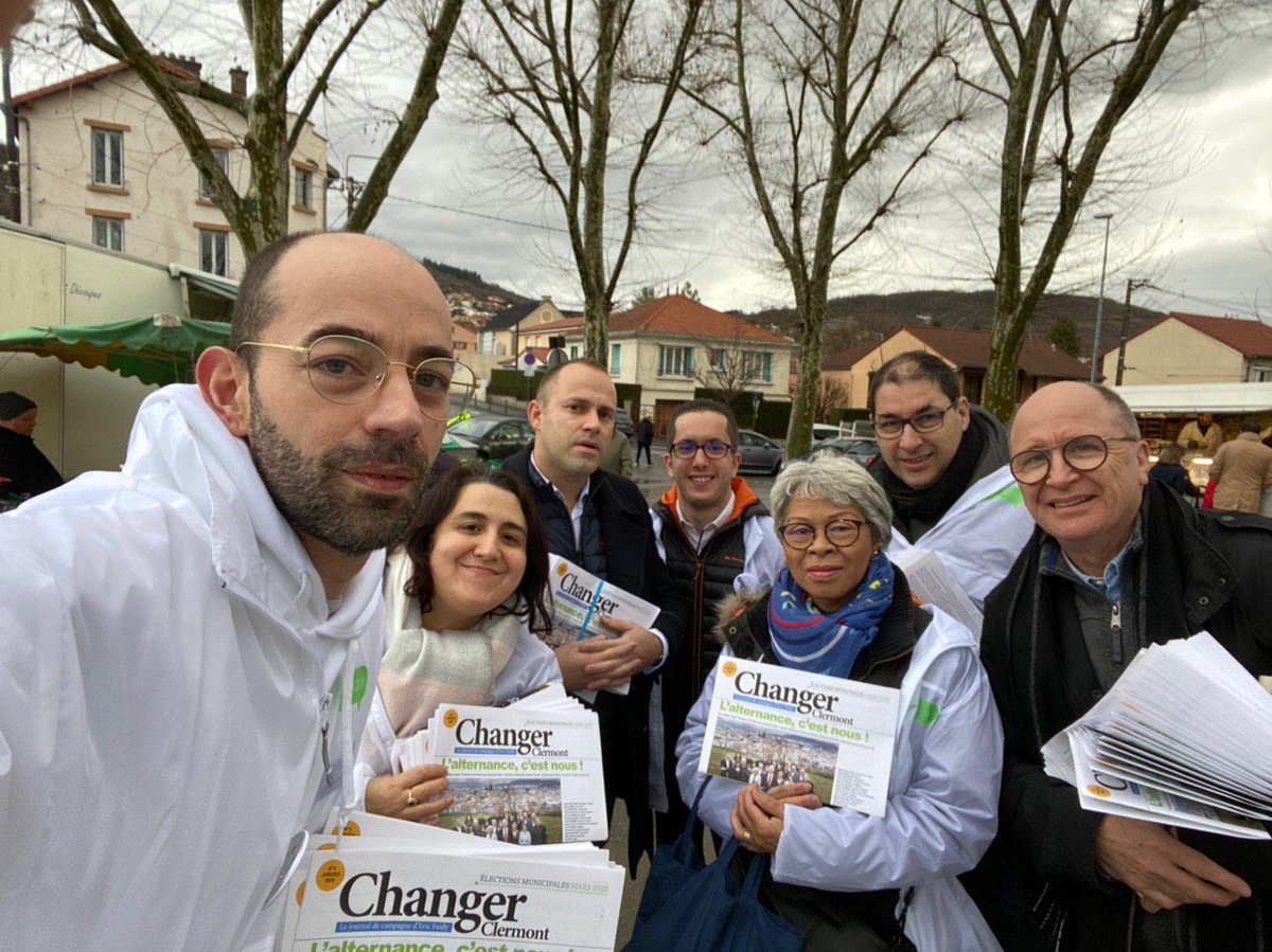 2020Clermont's tweet photo. DYNAMIQUE POUR L’ALTERNANCE À CLERMONT-FERRAND AVEC @EricFaidy !
#AlternanceCapable
#AlternanceResponsable
#SociétéCivile 
Porte à porte,rencontres sur les marchés &amp; boitage du journal nº3 de campagne.
Ce samedi, nous étions à la rencontre des Clermontoises et des Clermontois. https://t.co/a0zq7ktSBW