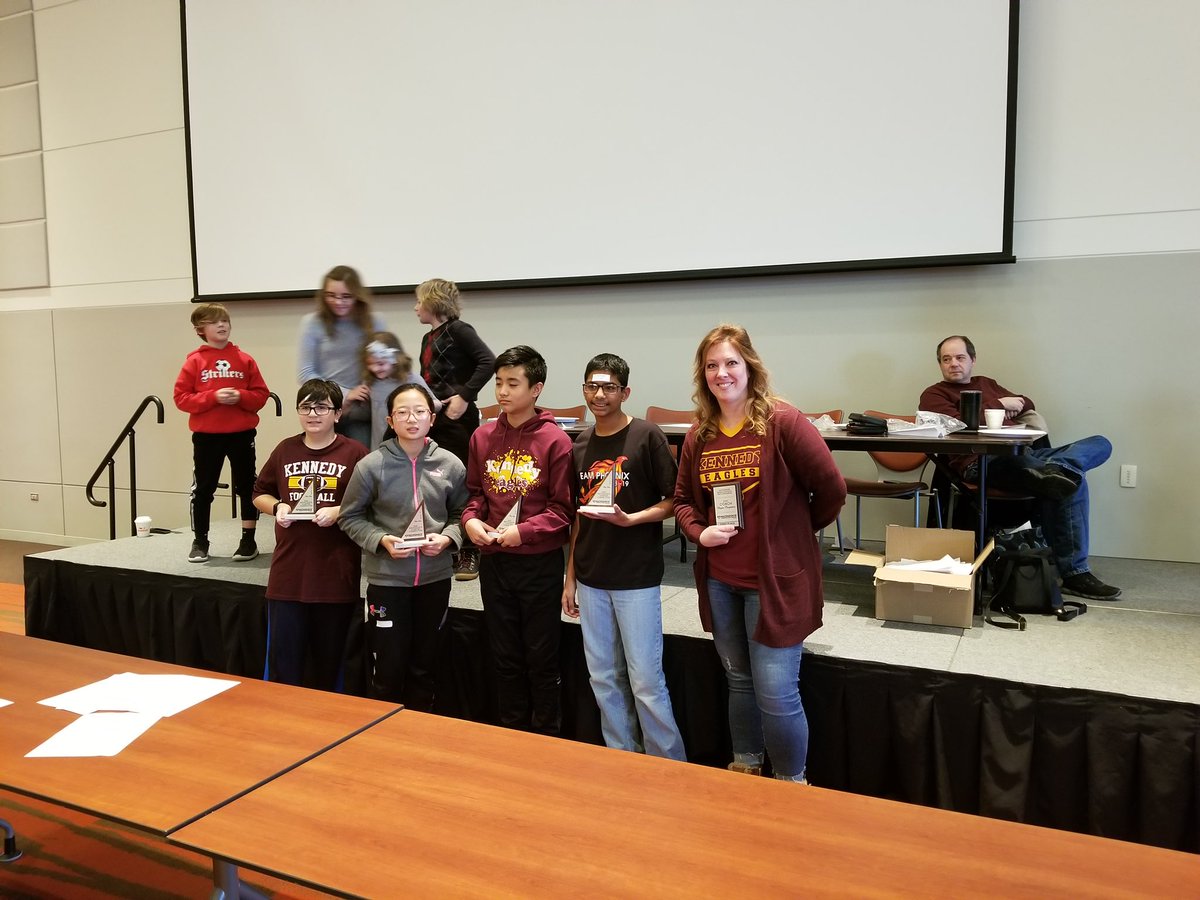 LYoung_Minds's tweet photo. @KJHSEagles @Naperville203 Kennedy MATHCOUNTS Team takes first place as well as four of the top five spots for the individual rounds in the Chapter Competition today!  Five of our ten competitors head to state on March 7th. Way to go Eagles!! https://t.co/5kixXiBqNh