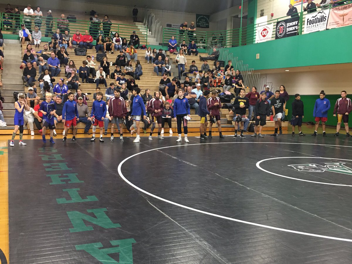 MTinghitella's tweet photo. #MUSD What a great day for MUSD wrestlers.  20 schools competing and 10 of the 16 championship weight classes are MMS and TMS wrestlers!!!! https://t.co/e0baJWpVeF
