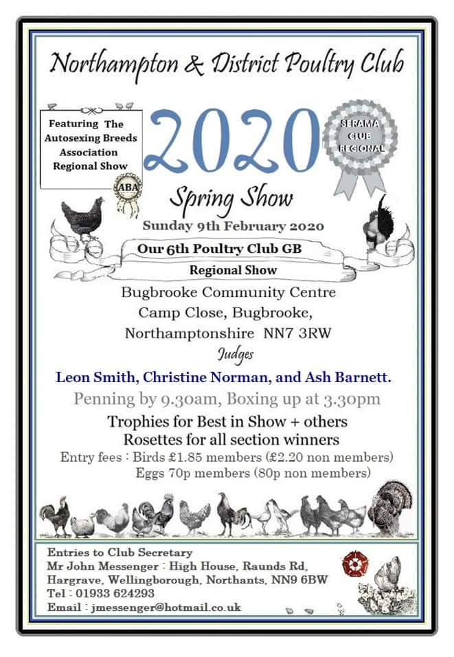 Just missed the entry deadline for this particular show but a lovely friendly poultry club for members in our region