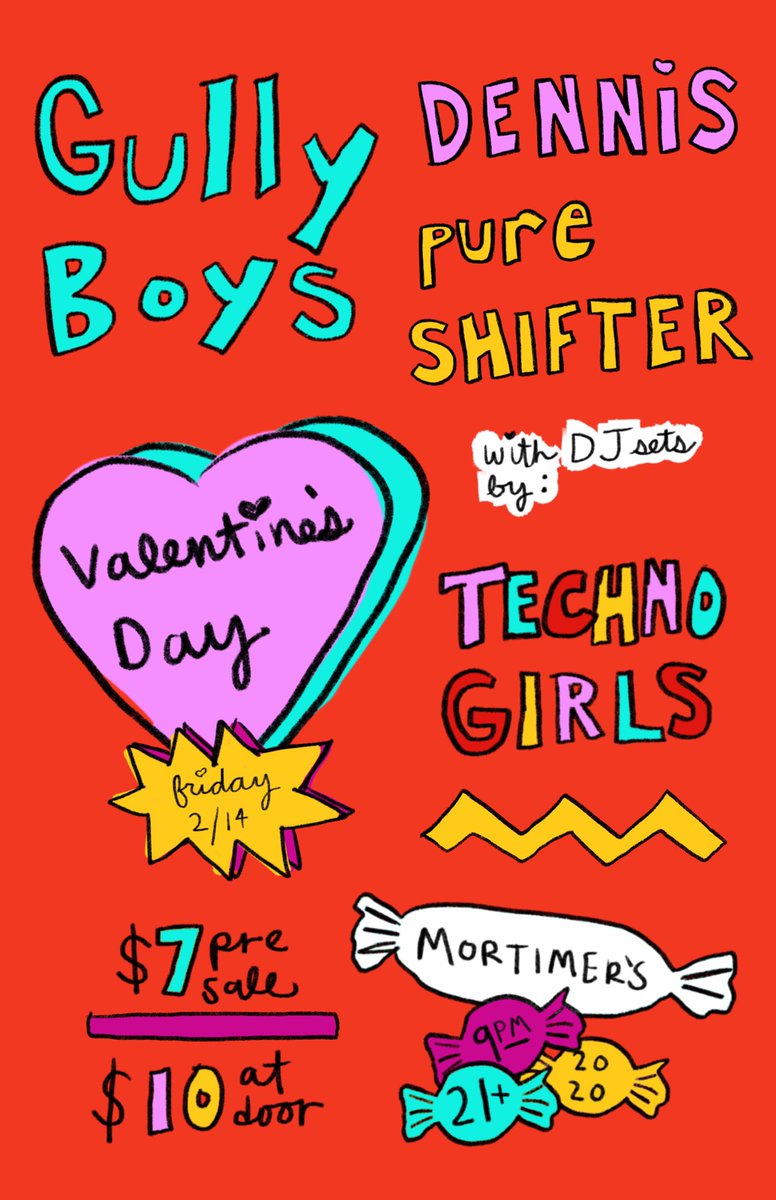 <a href="/PlaylistTC/">Melodic Noise Media</a> Vday at <a href="/MortimersBar/">Mortimers Bar</a>!
❤️ <a href="/gullyboysband/">💚 GULLY BOYS 💚</a> 💗 <a href="/dennisxpop/">DENNIS</a> <a href="/hellobabyghost/">babyghost</a> 💓