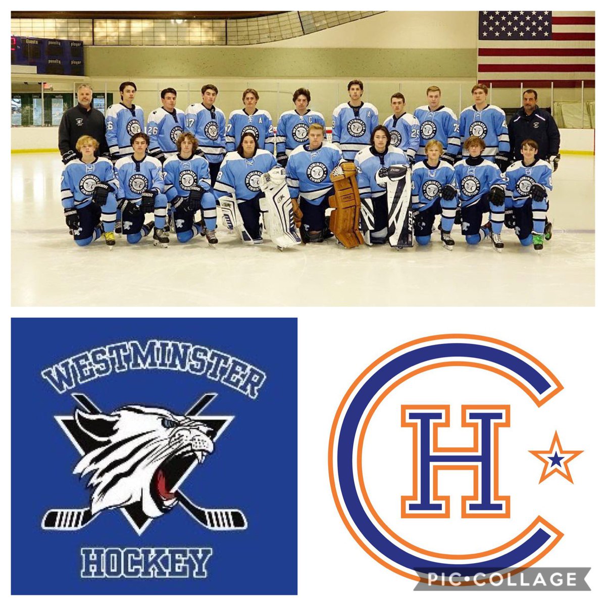 WCAHockey's tweet photo. @WCAHockey begins their playoff run tonight at 945pm at Queeny park vs Clayton Hockey. @AthleticsWCA @WCABlueCrew @SportingWCA @MidStatesHockey https://t.co/X6WbteepXp