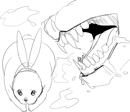 practicaba dibujar conejos y dientes...sin razon particular 