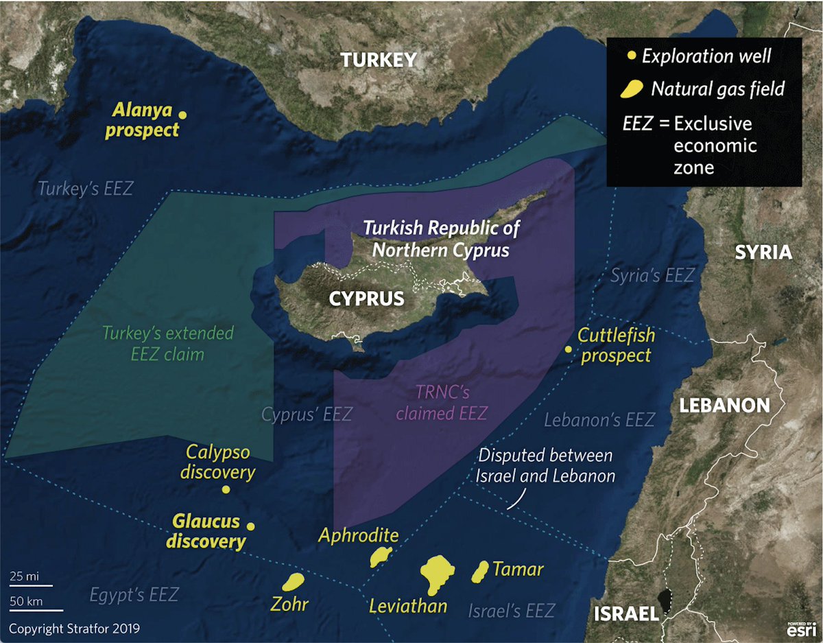 Now, the real prize is not just the crude oil locked in Libya's ground.It's also their 200nm EEZ.The eastern Mediterranean Sea continues to betray its wealth of energy resources (especially natural gas), and Turkey has made the strongest play yet for it.15/