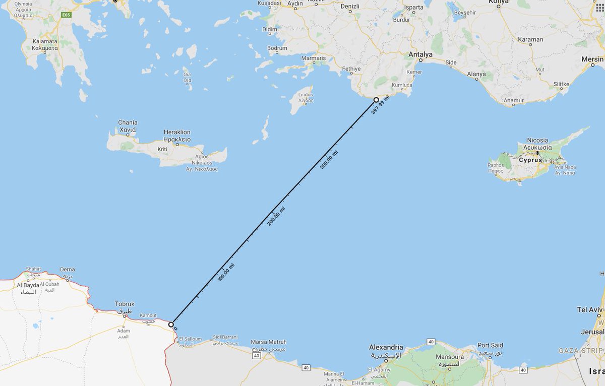 On 5 Dec 2019, Libya's UN-backed leadership ratified a Memorandum of Understanding with Turkey with regard to their overlapping maritime claims east of Crete.Despite enraging everyone else with an interest in the region, the maneuver was legal..or at least legal enough.16/