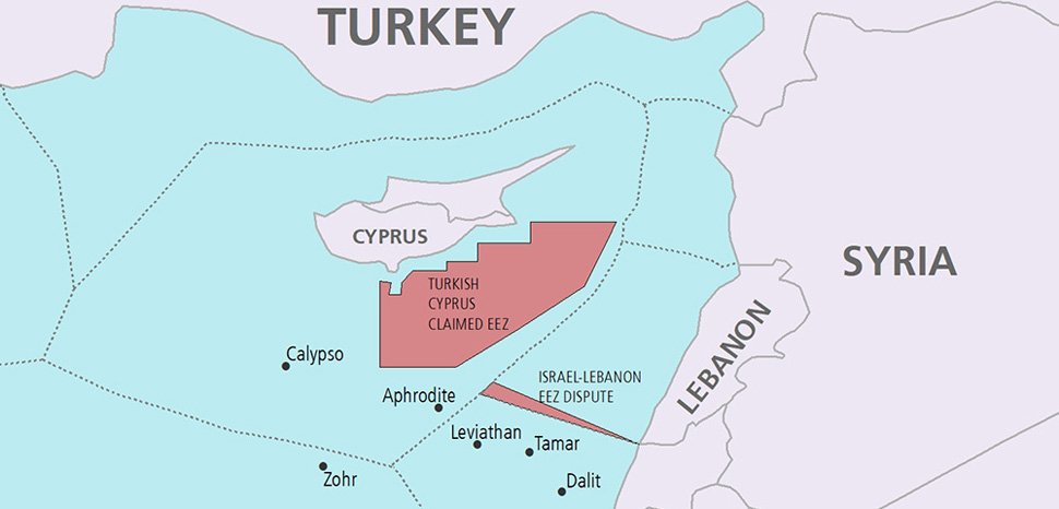 This issue is the root of the Greek/Turkish/Cypriot conflict, and was the trigger for Greek leaving NATO in 1974.Turkey has long-coveted the resources off the coast of Cyprus, and has repeatedly played fast and loose with maritime claims to secure its will in the Med.18/
