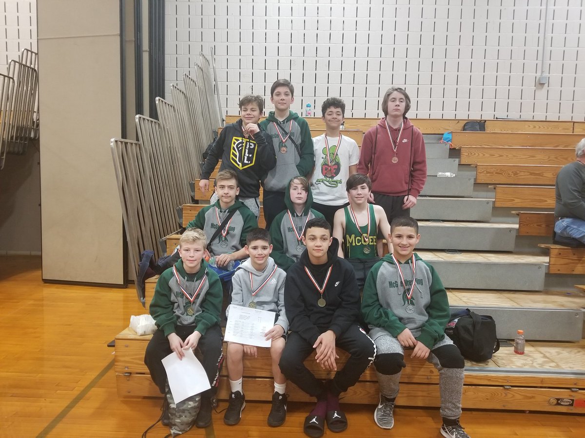 DixScience1's tweet photo. Nearly 100 percent of the McGee wrestlers walked away with a medal in the Windham Invitational. 
@cormack_mcgee @principal_urso @WeAreMcGee https://t.co/CDO5nVFERi