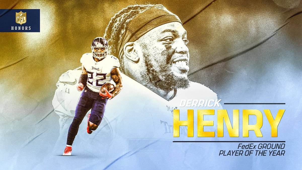 Derrick Henry named 2019 <a href="/FedEx/">FedEx</a> Ground Player of the Year 🏆

📺: #NFLHonors | 7pm CT on FOX
📰: bit.ly/36Qk7Hs