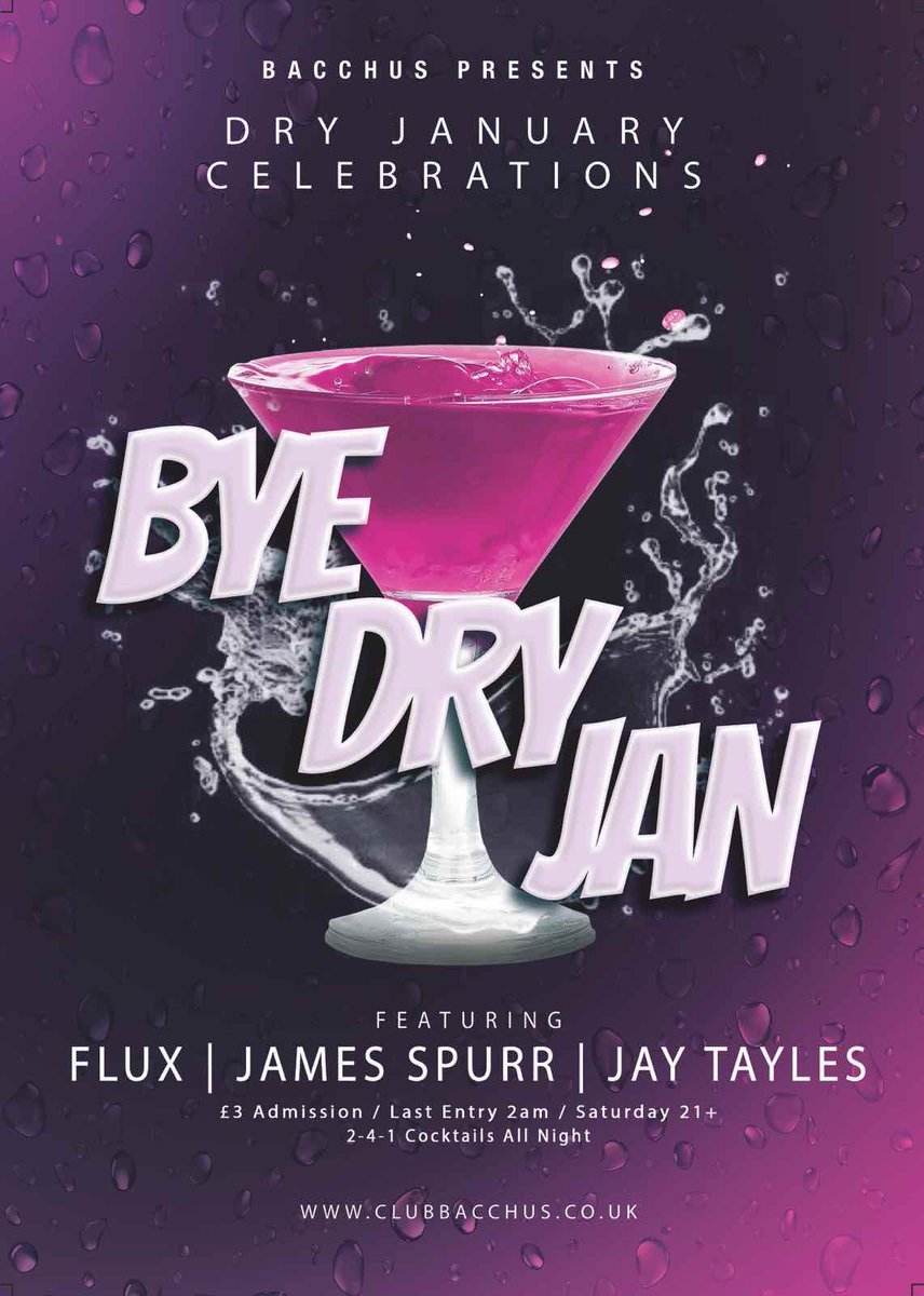 BacchusTheBar's tweet photo. Doors are open so join the 21+ party : BYE DRY JAN. 2-4-1 on COCKTAILS all night. Last entry 2am #Bacchus #nightlife #DryJanuary https://t.co/eiQabQoNOq