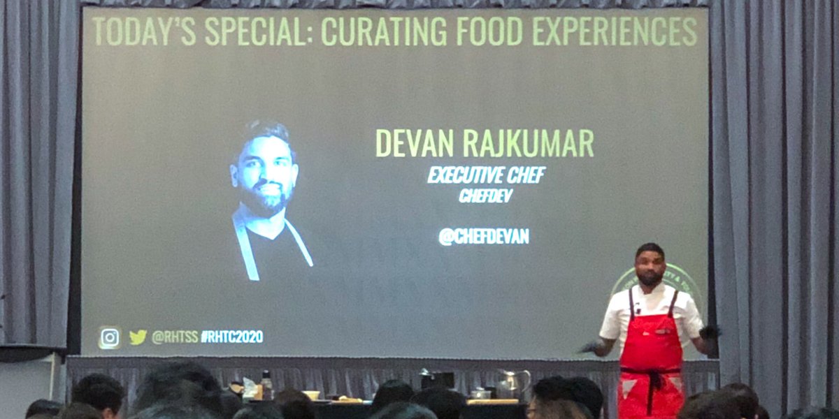 DrJKellershohn's tweet photo. Great to hear @ChefDevan share his thoughts on the power of food.
Great food can change your life.
@RyersonHTSS #rhtc2020 @HTMRyerson https://t.co/w3rWRcWYfO