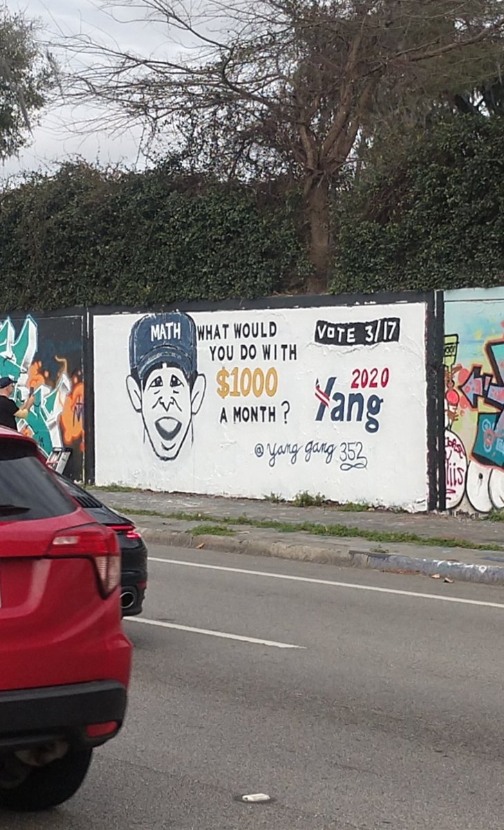 YangGang352's tweet image. Finally Yanged the wall here in Gainesville! What would YOU do with $1000 a month? Pls donate what you can to keep the campaign thriving, &amp;amp; come hang with us every Monday night at Cypress &amp;amp; Grove. 🧢🐊☀️🇺🇲 #AmericaNeedsYang #YangSurge #YangWillWin #YangGang #YANGMONEYBOMB