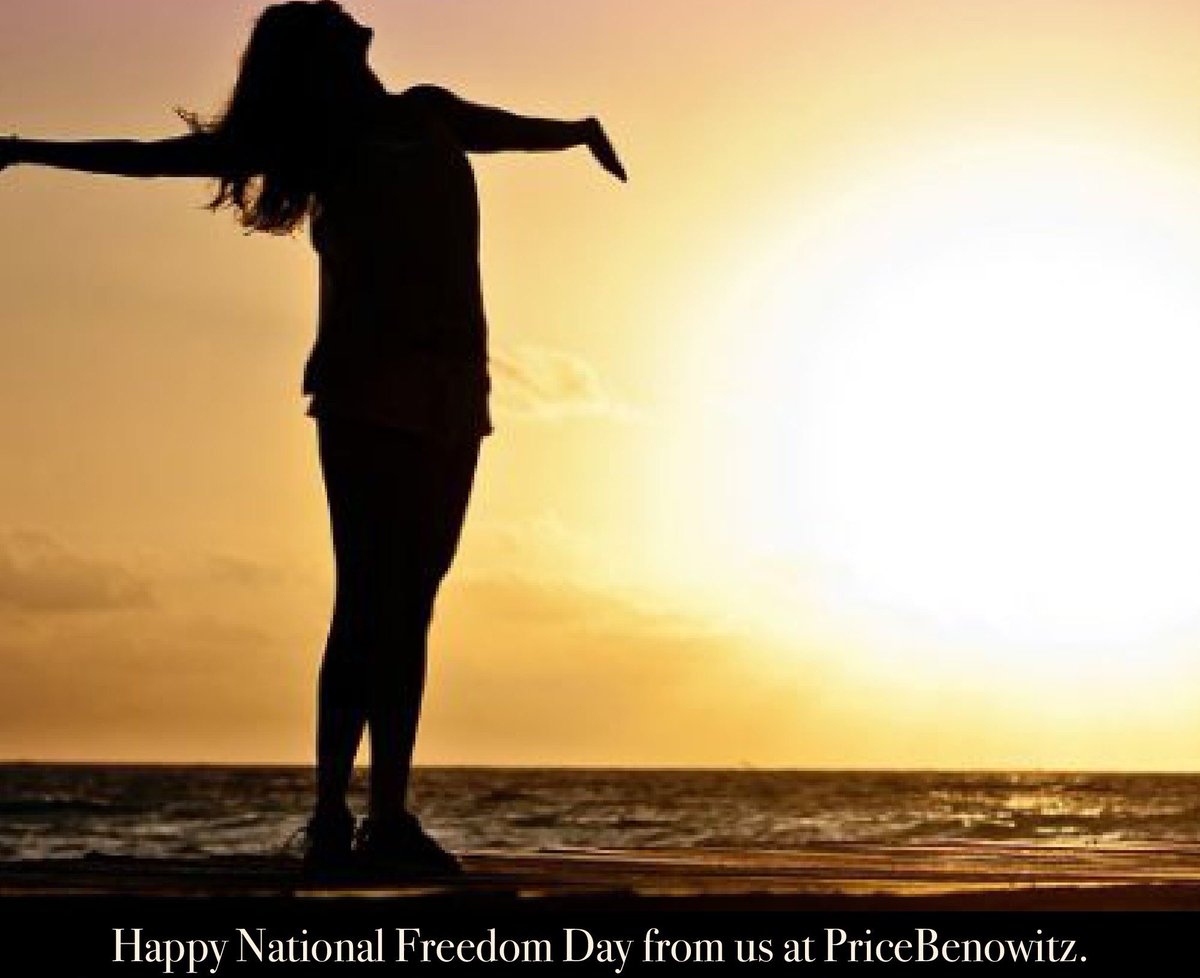 PriceBenowitz's tweet photo. It’s the weekend AND #nationalfreedomday! What’s your favorite part about freedom?
.
.
.
#pricebenowitz #pricebenowitzllp #freedomday #freedomfebruary #grateful #weekend #attorney #lawyer #freedomfighters #innocentuntilprovenguilty https://t.co/KMtTMbguUG