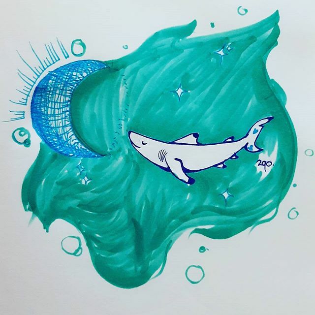Day 290.  Tell me how good it feels to sleep 🌟🌙
.
.
.
I'm drawing a shark every day for a year, thank you for following and supporting me! 💙🙏 --------------------------------------------
#shark #sharks #the_ocean #oceanart #savethesharks #marineconse… ift.tt/37QUWpk