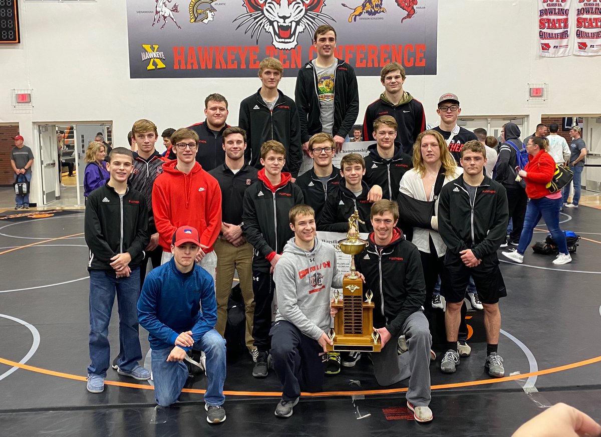 We will be bringing the Hawkeye 10 🏆 back to Creston!  Panthers battle all day pick each other up to win the Hawkeye 10 Wrestling Tournament! Postseason time!! #outwork #buyin