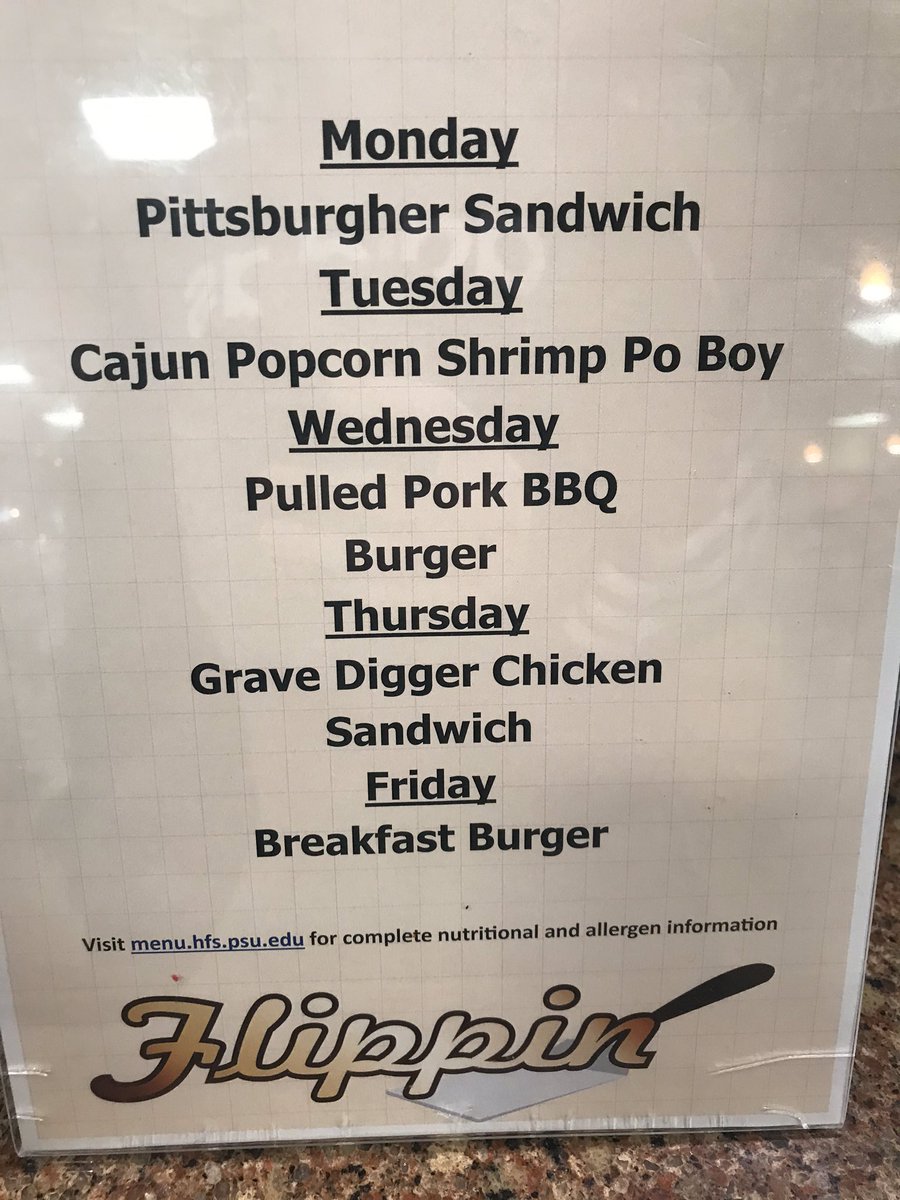port_review's tweet photo. Upcoming Menu for the week!!! At the Flippin station, as requested by @Joekap_23#Altoonans https://t.co/9TbCURrhy8