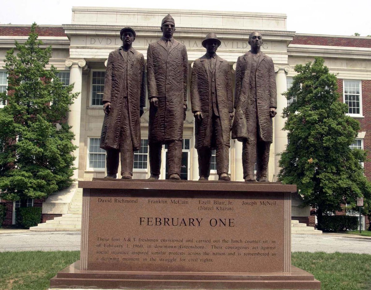 The107_hbcu's tweet photo. #February1st 60 years ago today
@ncatsuaggies Ezell Blair Jr., Franklin McCain, Joseph McNeil and David Richmond https://t.co/mu5fKftsT1
