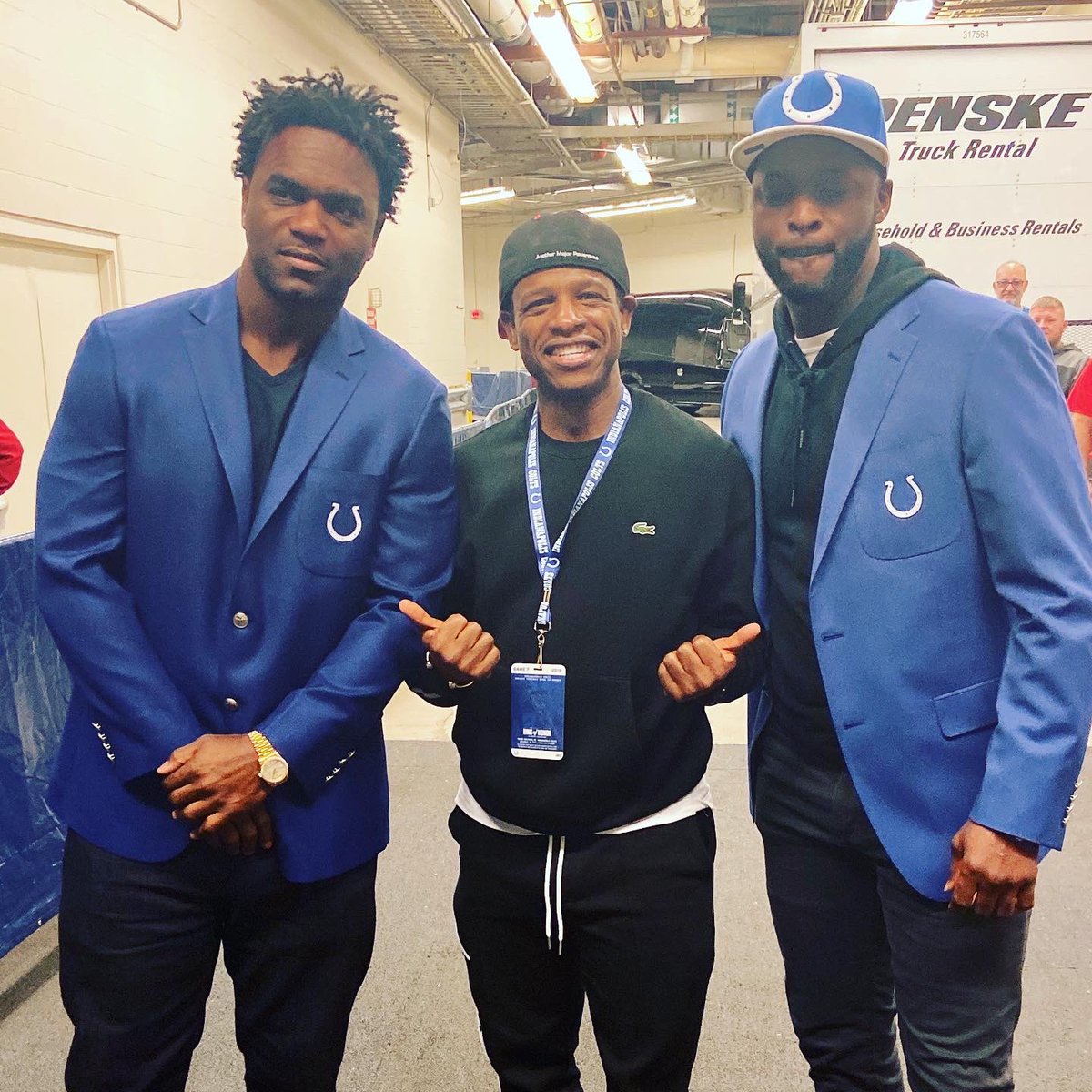 ampharris's tweet photo. The “One” on my right, @edgerrinjames is in the #nflhalloffame the one on my left @reggiewayne_17 is up next to get into the #NFLHallOfFame.  No matter what, Congratulations to both @colts legends.  Lol, boy do we have some stories to tell.#20PlusYearsOfFriendship https://t.co/HVz0SLU9Le