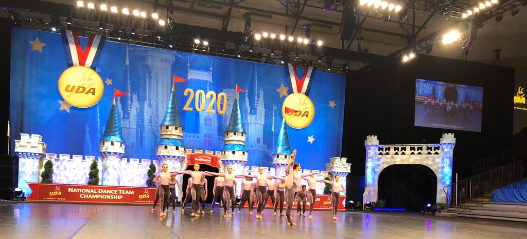 Northwest Rankin HS representing the state of Mississippi with an excellent performance in Varsity High Kick Finals! 💜 #UDAnationals