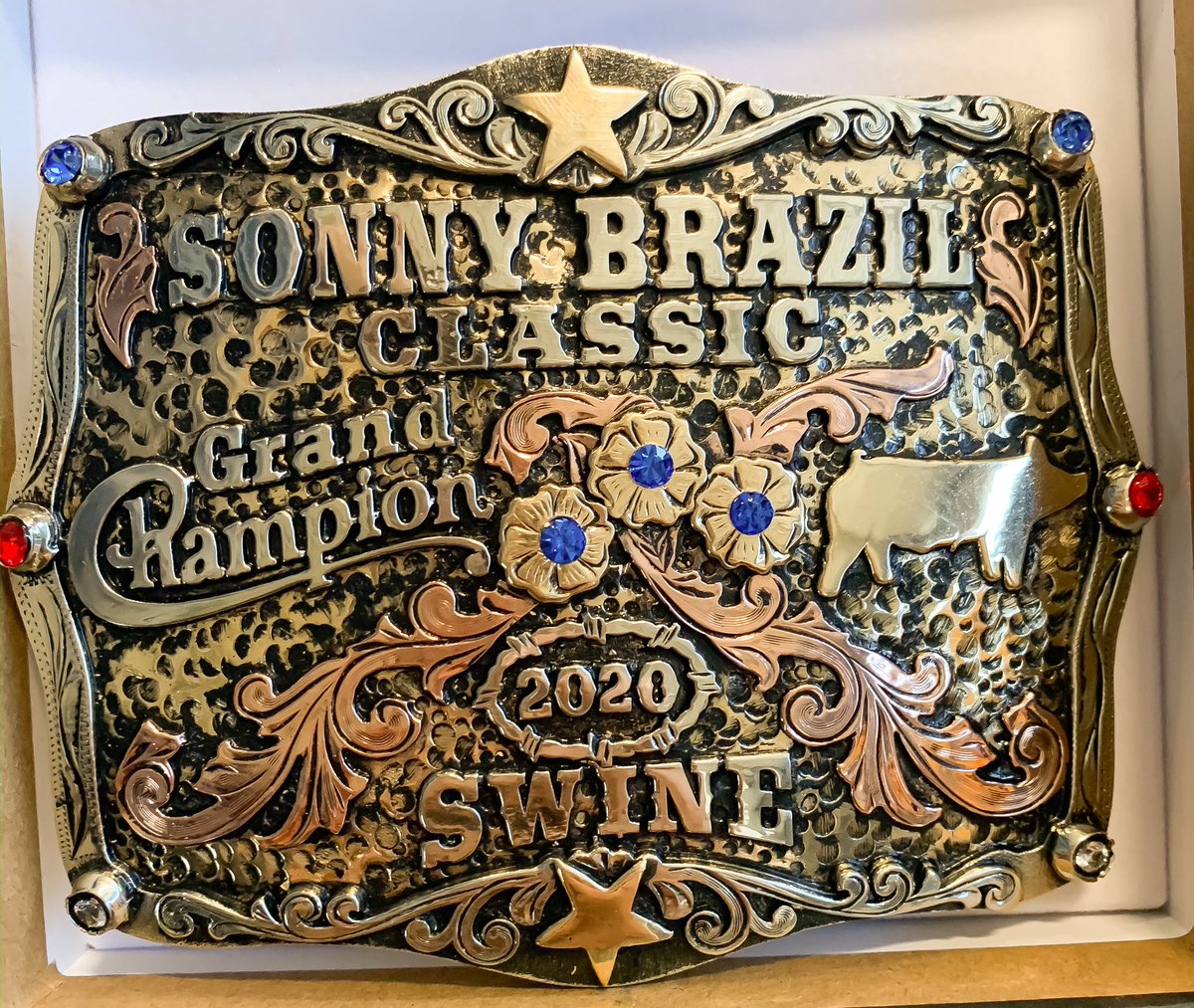 Eddie with the sweet Grand Champion buckle from today