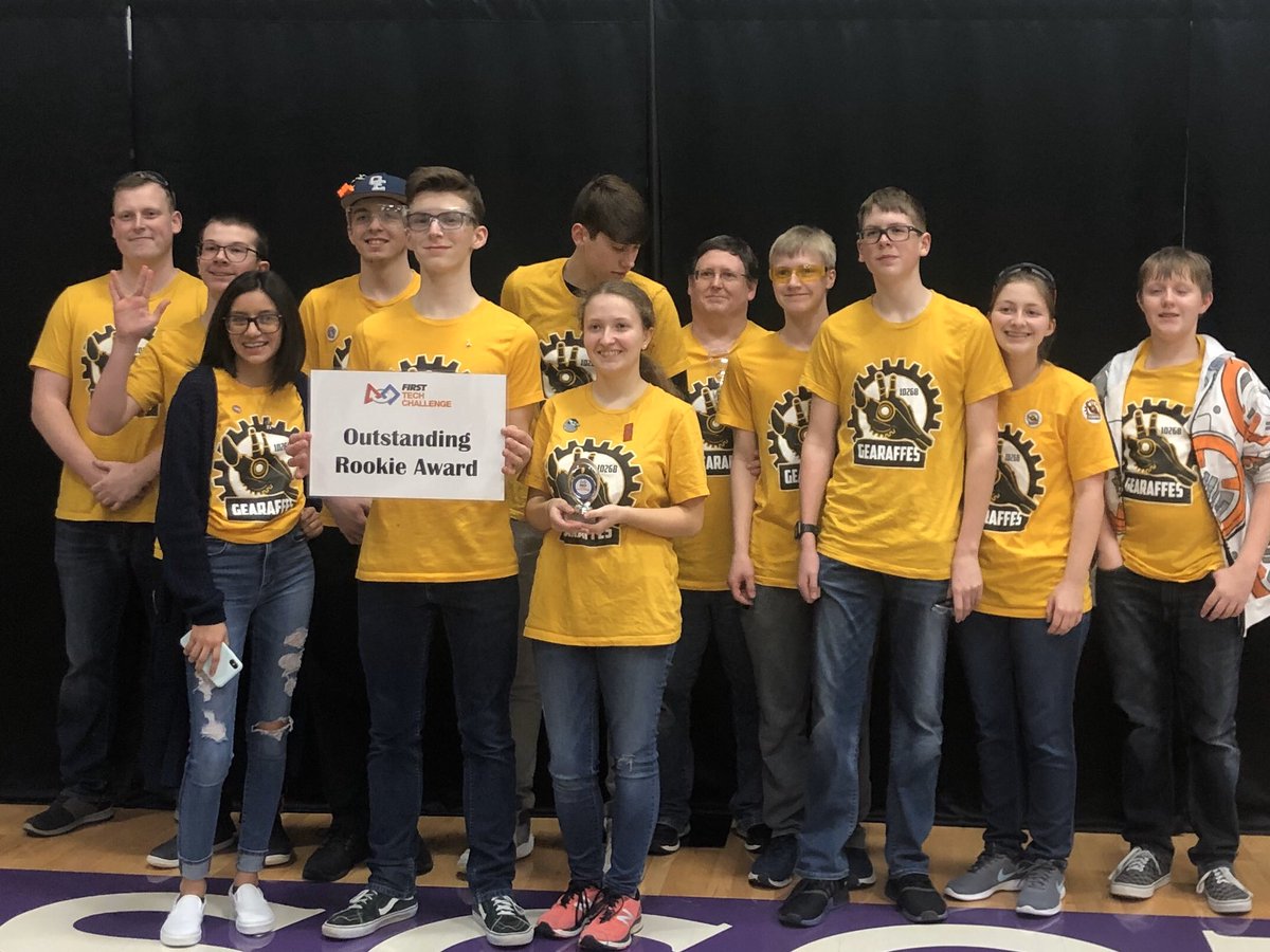 Congratulations to team <a href="/10268Gearaffes1/">10268GearaffesFTC</a> for winning the Outstanding Rookie Award at today’s Divisional Qualifier! Can’t think of a more deserving team. Watch out for this group next year! #skystone