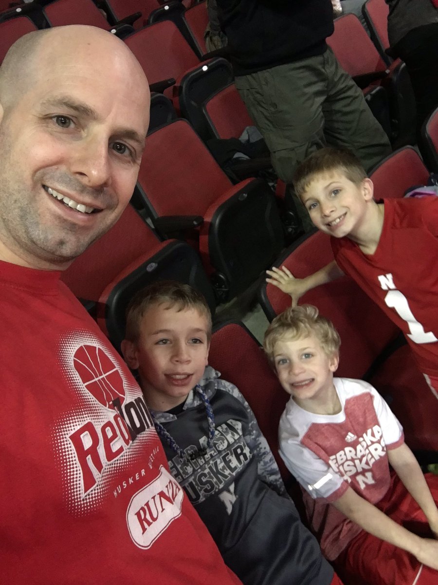 adambrehm's tweet photo. Annual #Huskers basketball pilgrimage with the boys after my son reminded me how old my shirt was #redzoneforever https://t.co/jO9zbeUlHu